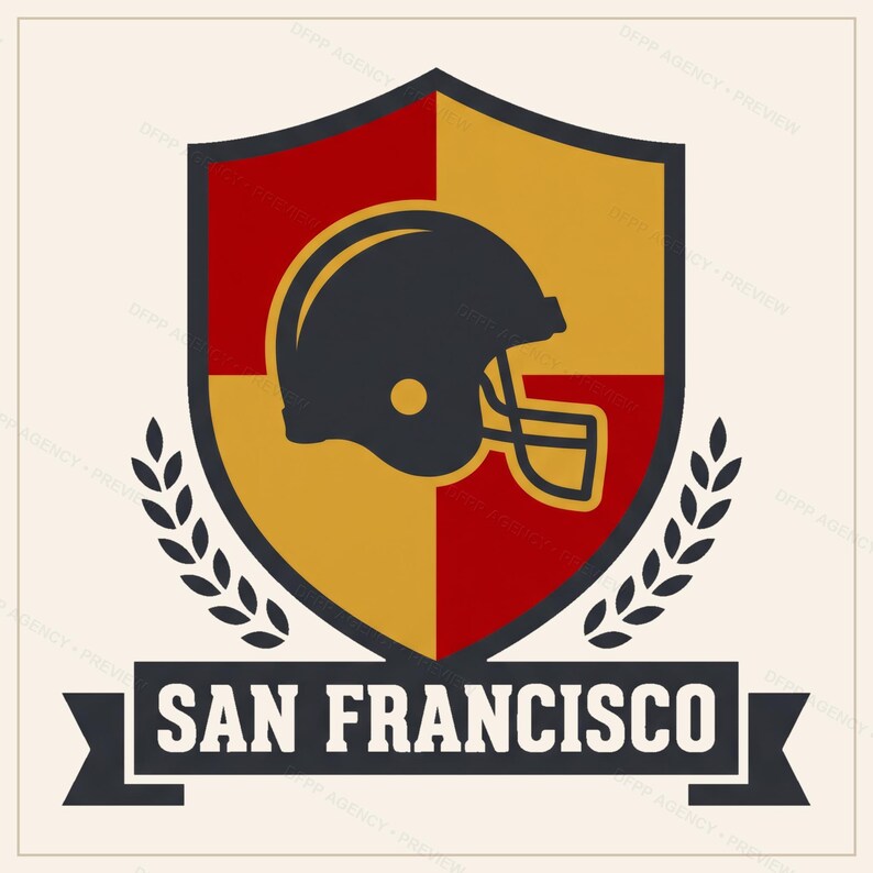 San Francisco Football Sublimation Bundle, 8 PNG Helmet Designs, Game Day Shirt Clipart, Digital Download image 9