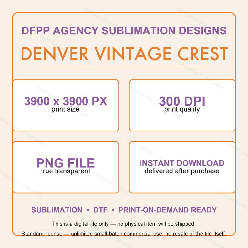 Denver Vintage Crest Football PNG, Retro Varsity Sublimation Design, Digital Download image 7