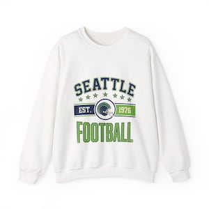 Moletom com o brasão vintage do Seattle | Estampa para torcedores de futebol americano | Moletom unissex imagem 1