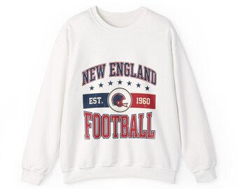 New England Vintage Crest Sweatshirt | Football Fan Graphic | Unisex Sweatshirt