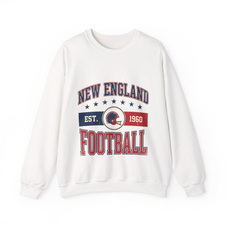New England Patriots Vintage Crest Sweatshirt | Football Fan Graphic | Unisex Sweatshirt image 1