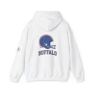 Buffalo Vintage Varsity Helmet Game Day Hoodie, Unisex Football Sweatshirt, Cozy Fall Pullover image 5