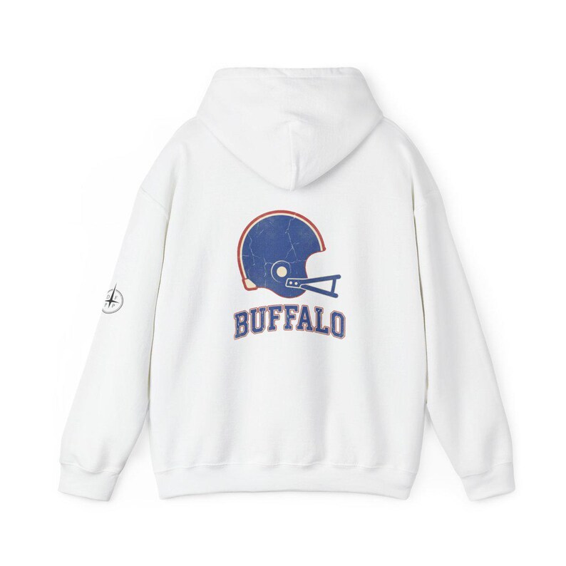 Buffalo Vintage Varsity Helmet Game Day Hoodie, Unisex Football Sweatshirt, Cozy Fall Pullover image 5