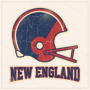 Pacchetto di sublimazione per la squadra di football del New England, 8 disegni PNG per caschi, clipart per magliette da gioco, download digitale. immagine 10