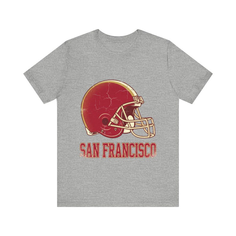 San Francisco Vintage Varsity Helmet Football Shirt, Retro Game Day Tee, Unisex Fan Apparel, Sports Gift image 2