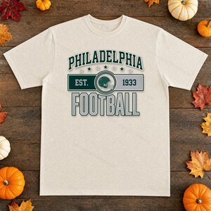 Philadelphia Vintage Crest Football PNG, Retro Varsity Sublimation Design, Digital Download image 2