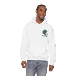 Seattle Football Vintage Varsity Helmet Hooded Sweatshirt, Game Day Hoodie, Fan Pullover Gift image 2
