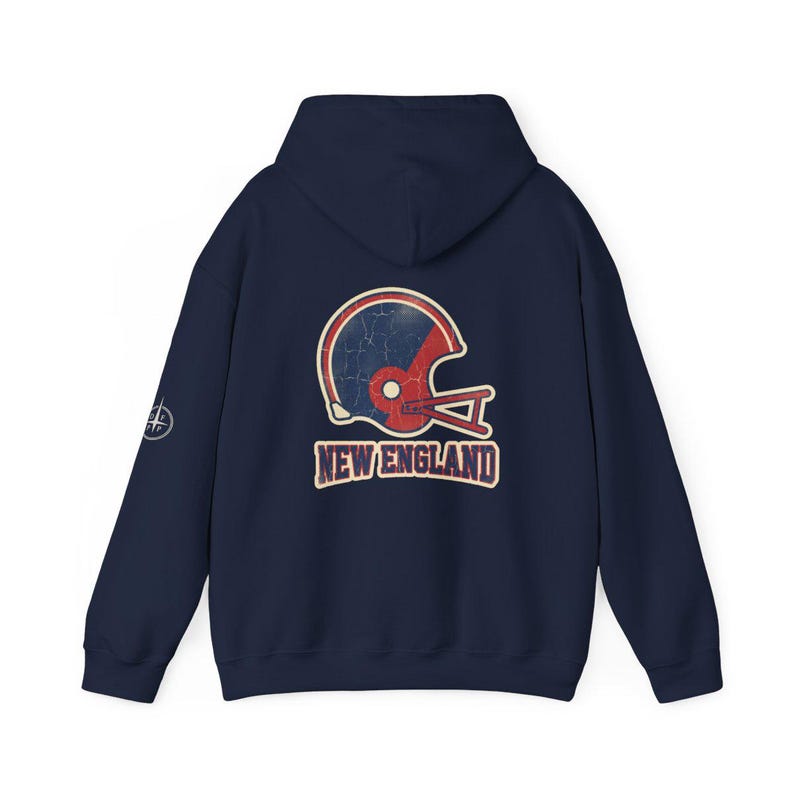 New England Vintage Varsity Helmet Game Day Hoodie, Unisex Football Sweatshirt, Kuscheliger Herbstpullover Bild 7