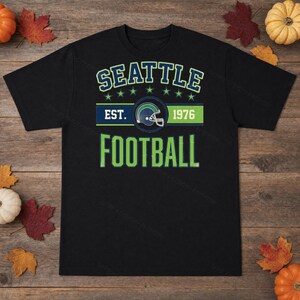 Seattle Vintage Wappen-Football-PNG, Retro-College-Sublimationsdesign, Digitaler Download Bild 3