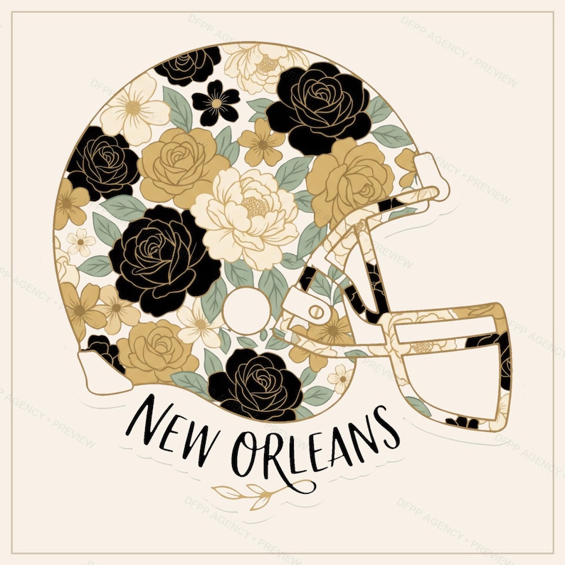 New Orleans Helmet PNG Bundle, 8 Football Fan Styles, Sublimation and DTF Designs, Instant Download image 4