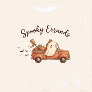 Spöklika ärenden PNG, roligt Halloween-spöke PNG, söt retro läskig säsongssublimeringsdesign, läskig hösttröja PNG, digital nedladdning
