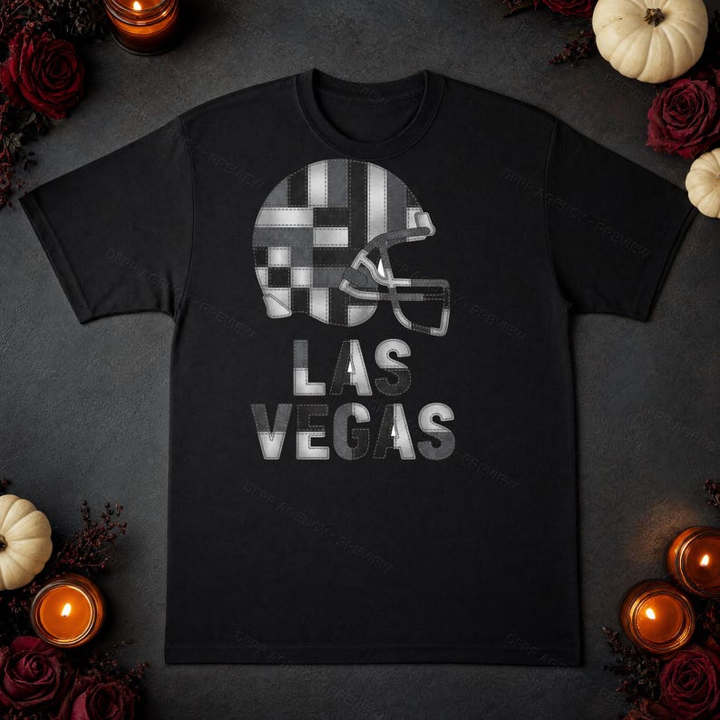 Las Vegas Patchwork Helmet PNG, Football Fan Sublimation, Shirt Clipart, Digital Download image 4