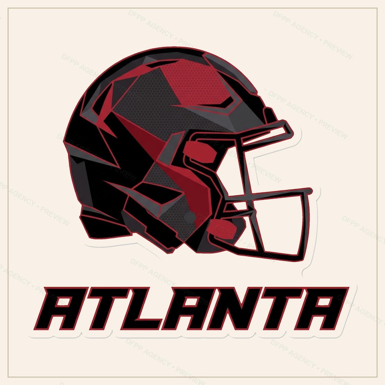 Atlanta hjälm PNG-paket, 8 fotbollsfanstilar, sublimerings- och DTF-designer, omedelbar nedladdning bild 8