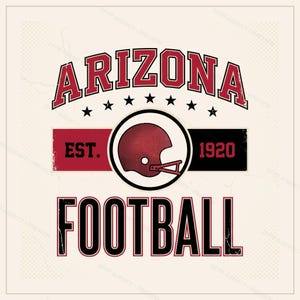 Escudo vintage de los Arizona Cardinals, imagen PNG de fútbol americano, diseño retro universitario para sublimación, descarga digital. imagen 1