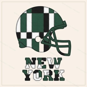 New York Green & White Patchwork Helmet Hoodie, Retro Football Sweatshirt, Game Day Pullover, Fan Hoodie image 9