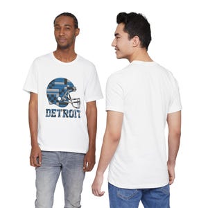 Detroit Patchwork-Football-Shirt mit Helm, Retro-Spieltags-T-Shirt, Unisex-Fanbekleidung, Sportgeschenk Bild 1