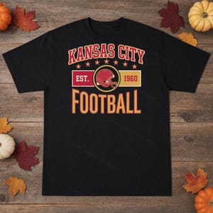 Immagine PNG dello stemma vintage di Kansas City per il football americano, design retrò da college per sublimazione, download digitale immagine 3
