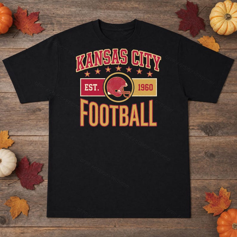 Immagine PNG dello stemma vintage di Kansas City per il football americano, design retrò da college per sublimazione, download digitale immagine 3