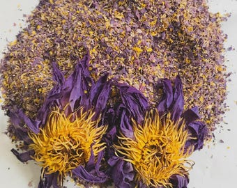 20KG Bulk Pre-Ground Blue Lotus Petals & Stamens Mix – Nymphaea Caerulea Botanical Blend