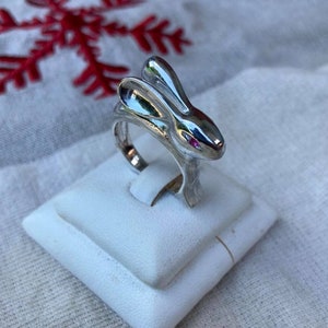Gorgeous natural  ruby rabbit ring sterling silver