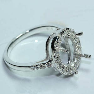 8x10 MM. Oval cut semi-mount ring setting sterling silver 925#233 Pre-order