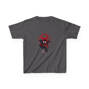 Spider-Man Miles Morales T-shirts enfant | Emblème d'araignée rouge noir image 9
