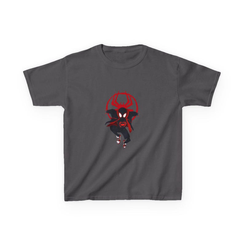 Spider-Man Miles Morales T-shirts enfant | Emblème d'araignée rouge noir image 9