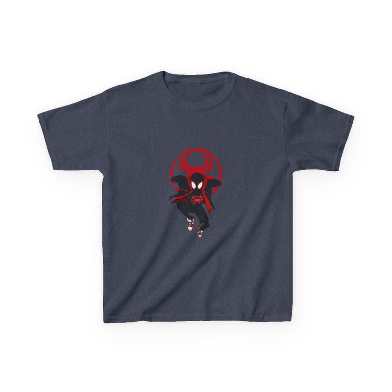 Spider-Man Miles Morales T-shirts enfant | Emblème d'araignée rouge noir image 11