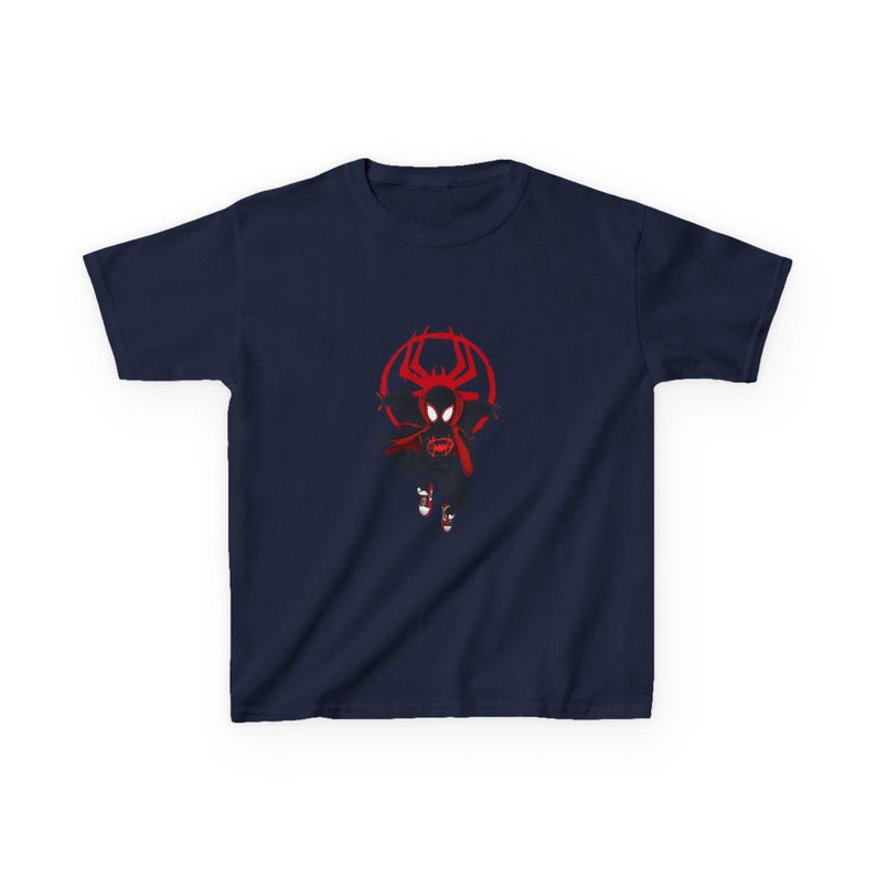 Spider-Man Miles Morales T-shirts enfant | Emblème d'araignée rouge noir image 10