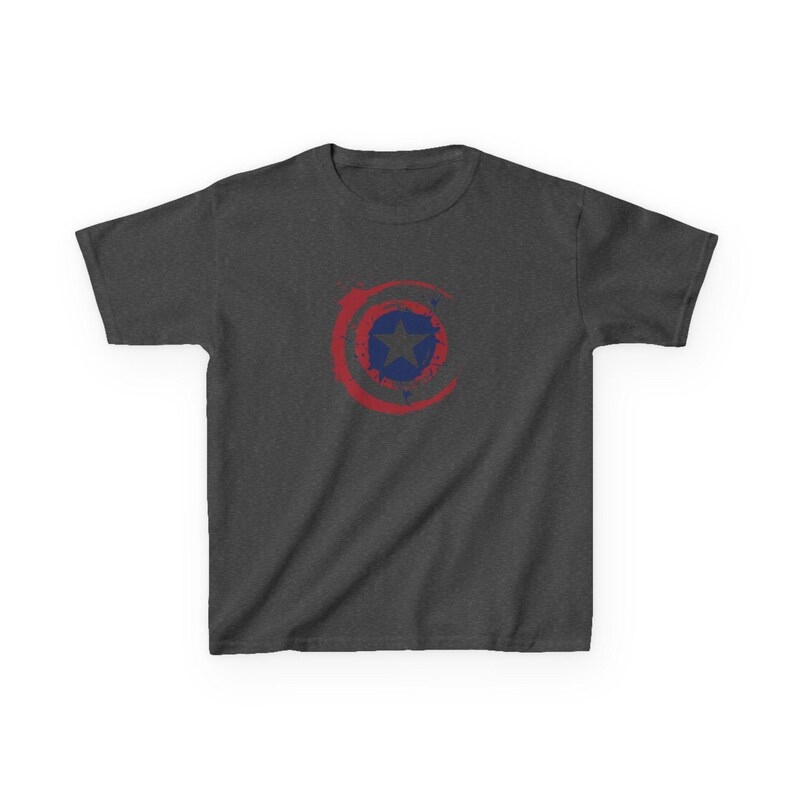 Captain America Star Shield Kids T-Shirt | Distressed Patriotic Emblem Tee Bild 6