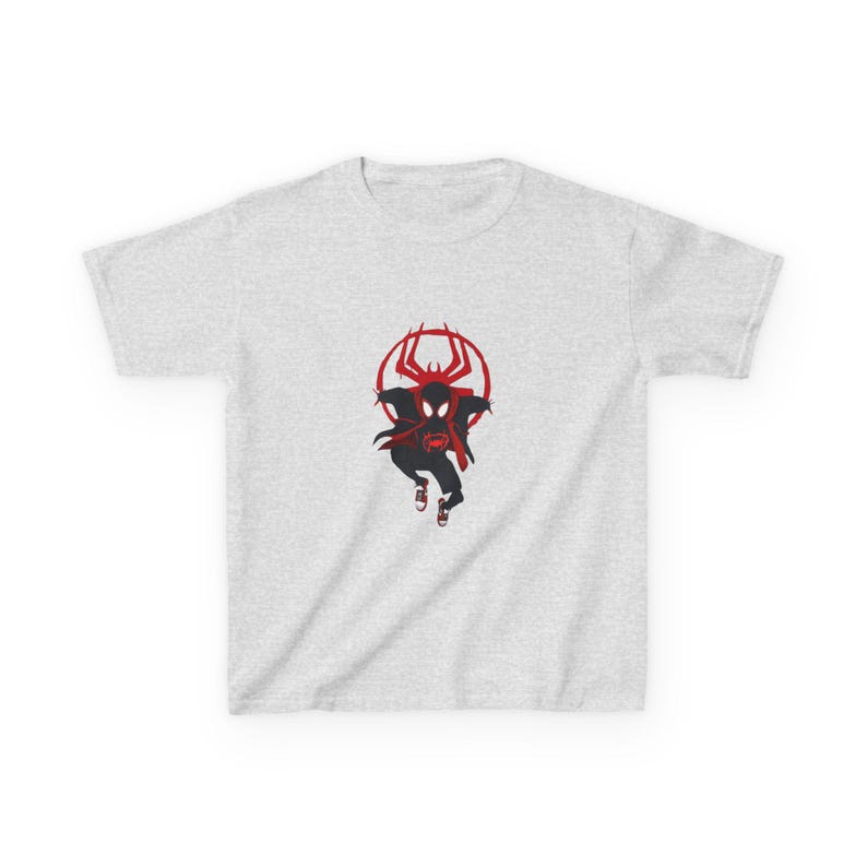 Spider-Man Miles Morales T-shirts enfant | Emblème d'araignée rouge noir image 3