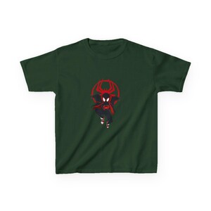 Spider-Man Miles Morales T-shirts enfant | Emblème d'araignée rouge noir image 6