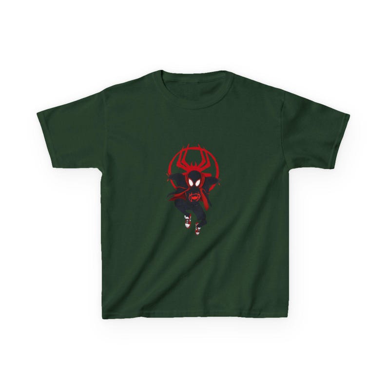 Spider-Man Miles Morales T-shirts enfant | Emblème d'araignée rouge noir image 6