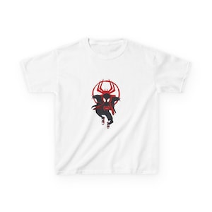 Spider-Man Miles Morales T-shirts enfant | Emblème d'araignée rouge noir image 1