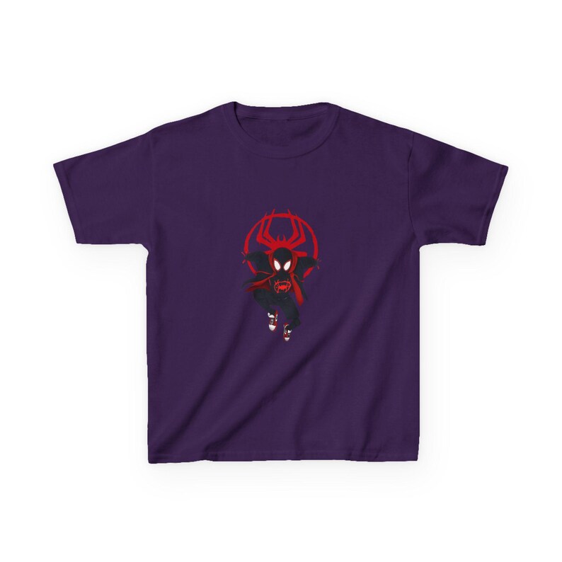 Spider-Man Miles Morales T-shirts enfant | Emblème d'araignée rouge noir image 12