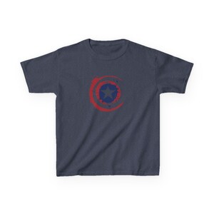 Captain America Star Shield Kids T-Shirt | Distressed Patriotic Emblem Tee Bild 8