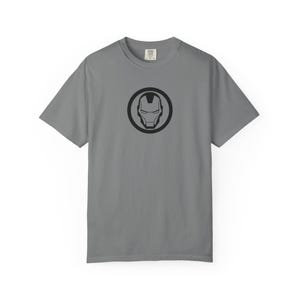 Minimal Iron Helmet Graphic T-Shirt | Superhero Tech Logo Tee | Ironman Logo image 3