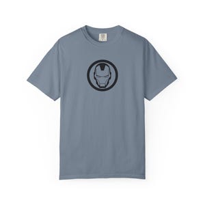 Minimal Iron Helmet Graphic T-Shirt | Superhero Tech Logo Tee | Ironman Logo image 6