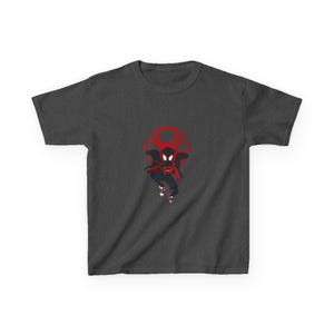 Spider-Man Miles Morales T-shirts enfant | Emblème d'araignée rouge noir image 8