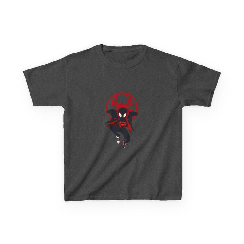 Spider-Man Miles Morales T-shirts enfant | Emblème d'araignée rouge noir image 8