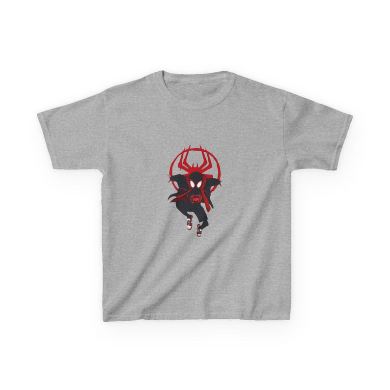 Spider-Man Miles Morales T-shirts enfant | Emblème d'araignée rouge noir image 5