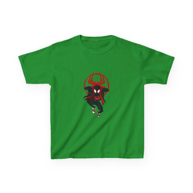 Spider-Man Miles Morales T-shirts enfant | Emblème d'araignée rouge noir image 7