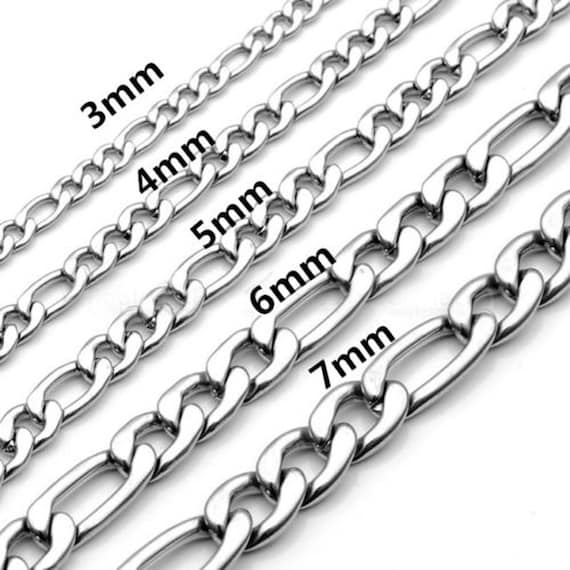 Stainless Steel Figaro Necklace Pick 