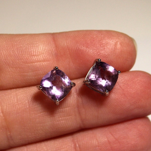 Purple Amethyst Earrings, Crystal Earrings, Semi Precious Gemstone Earrings