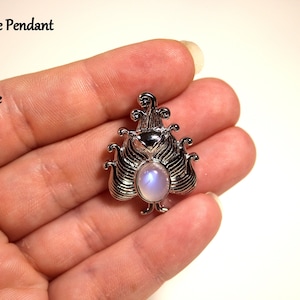 Blue Moonstone Fox Pendant, Nine Tailed Fox Pendant