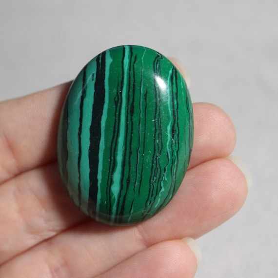 green gemstone 44x26x4 Natural Malachite loose cabochon Flat back cabochon #G9304 hand polished