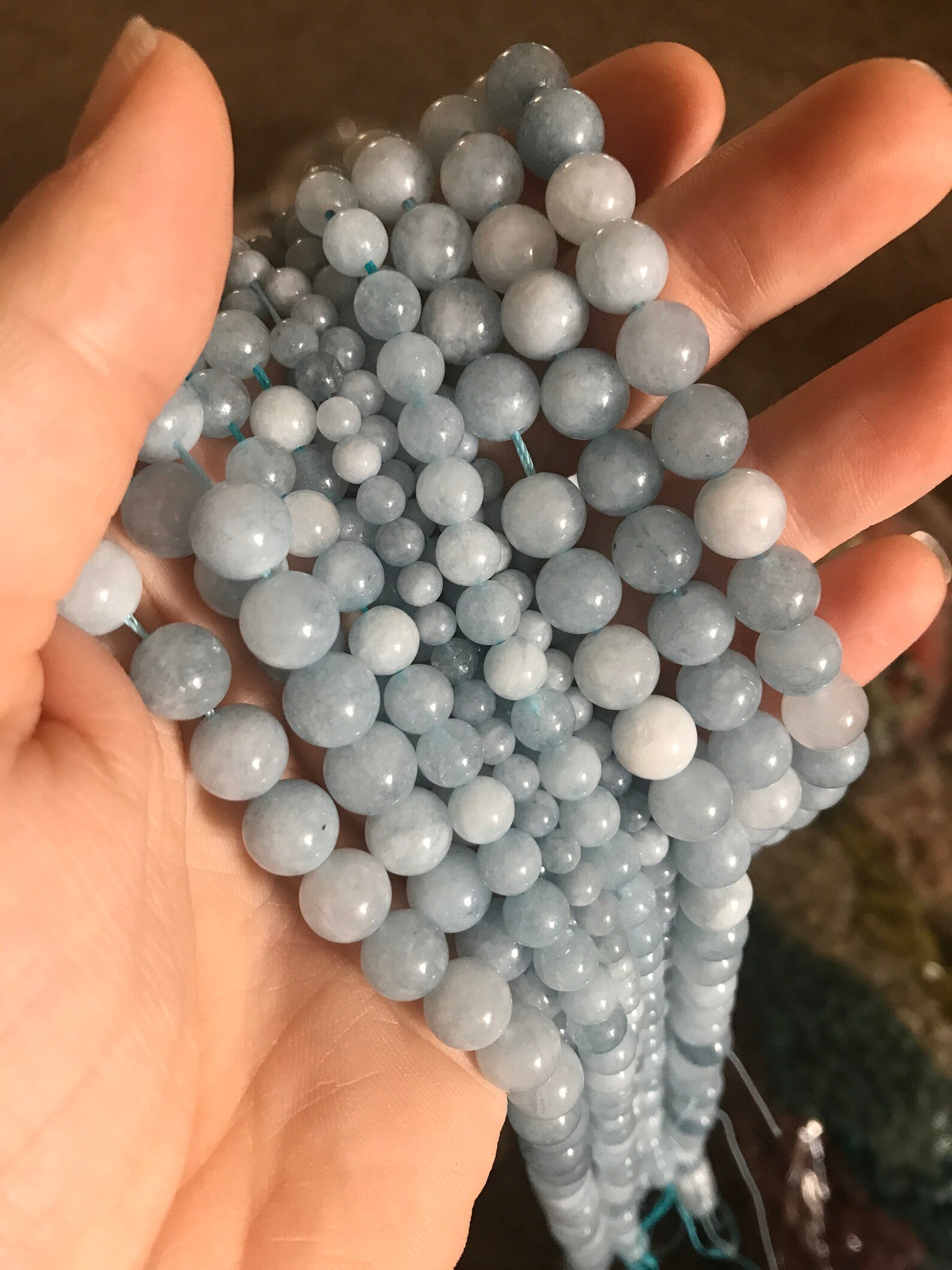 Aquamarine Beads Round Beads PICK SIZE 4mm 6mm 8mm Etsy
