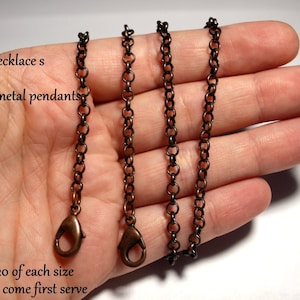 Bronze Cable Necklace Chain, 3.5mm thick, Pick Size 16&quot; - 30&quot;, Double Lobster Clasp Bronze Necklace
