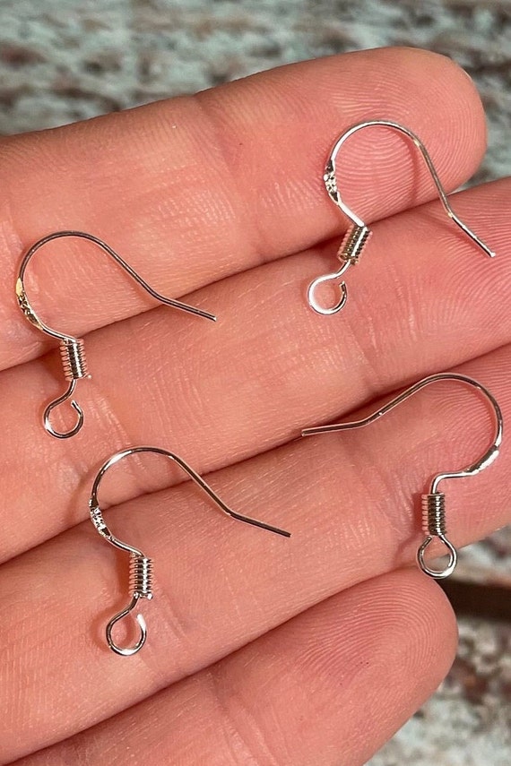 2 French Ear Wires Sterling Silver Fish Hook Earrings