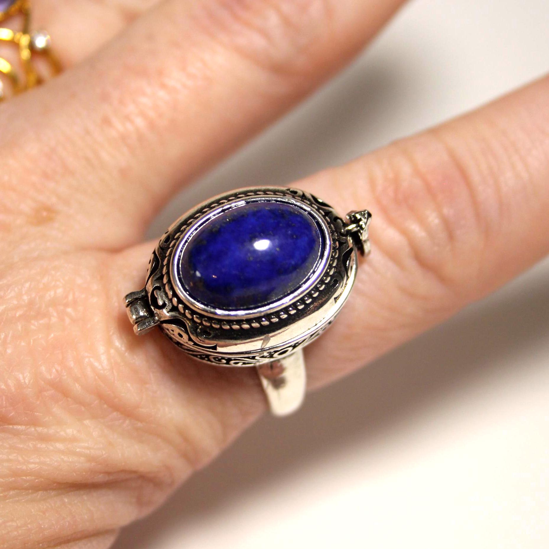 Lapis Poison Ring - Etsy display picture 1
